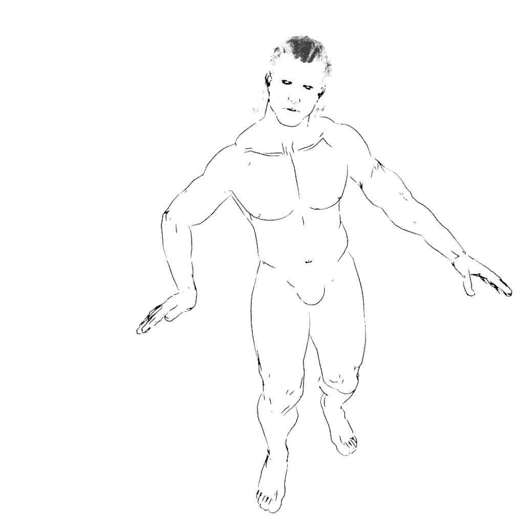 Line Art Muscular Man preview image 1